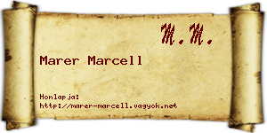 Marer Marcell névjegykártya